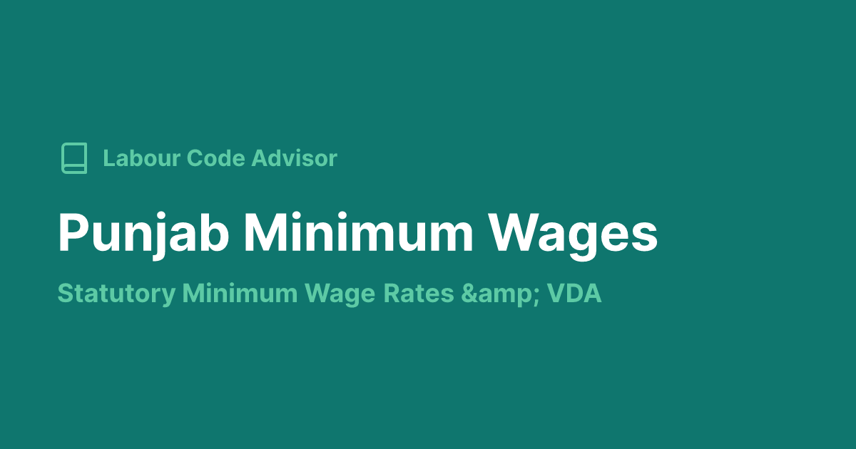 Minimum Wages in Punjab 2026 — Latest Rates & Notification PDF — Labour ...